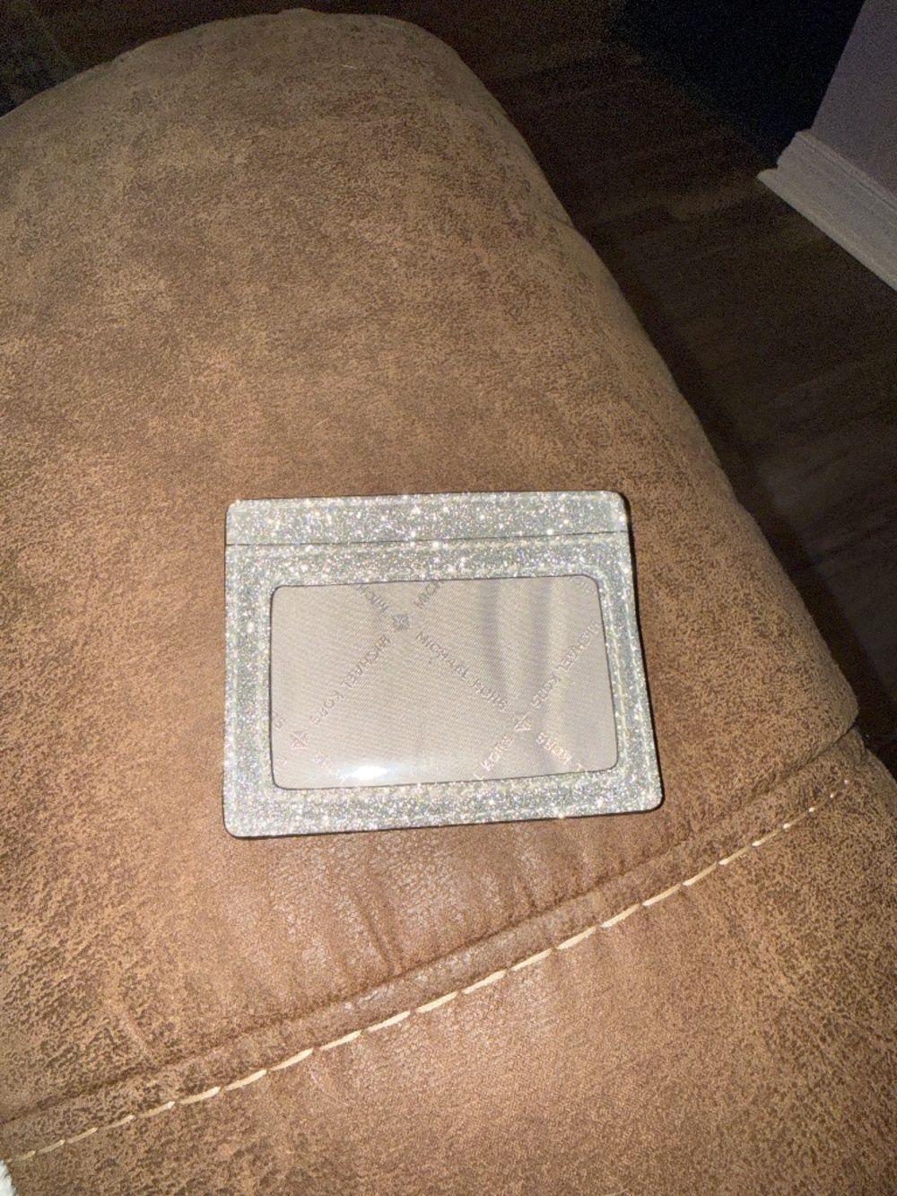 Michael Kors Silver Glitter Card Holder Wallet